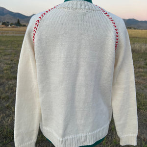 Women’s Baseball Stitch Sweater | Handmade in Montana