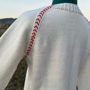 Women’s Baseball Stitch Sweater | Handmade in Montana