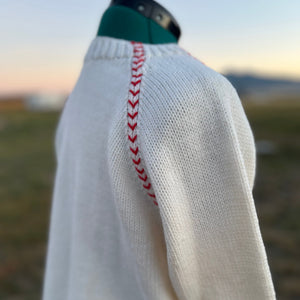 Women’s Baseball Stitch Sweater | Handmade in Montana