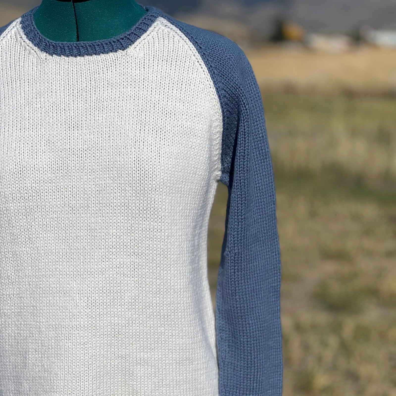 Women's Baseball Raglan Wool Sweater | 100% US Wool | Handmade in Montana