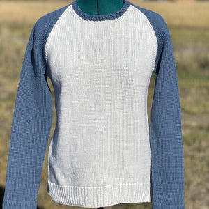 Women's Baseball Raglan Wool Sweater | 100% US Wool | Handmade in Montana