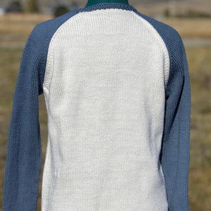 Women's Baseball Raglan Wool Sweater | 100% US Wool | Handmade in Montana