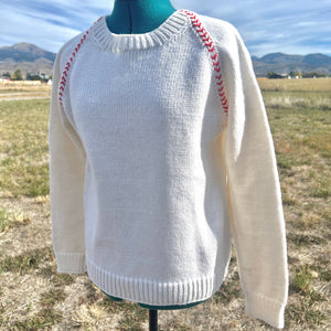 Women’s Baseball Stitch Sweater | Handmade in Montana