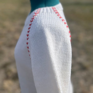 Women’s Baseball Stitch Sweater | Handmade in Montana
