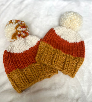 [Ready-To-Ship] Chunky Knit Candy Corn Hat for Kids