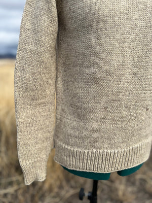 [Ready-To-Ship] Antique Ivory Women's Crew Neck Raglan Sweater - 100% US Wool