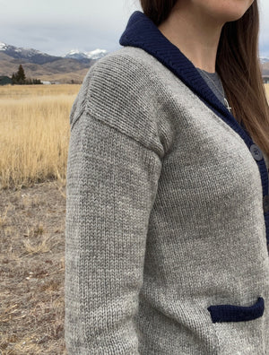Women's Shawl Collar Cardigan | 100% US Wool | Handmade Heritage Knit