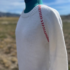 Women’s Baseball Stitch Sweater | Handmade in Montana