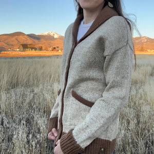 Women's Shawl Collar Cardigan | 100% US Wool | Handmade Heritage Knit