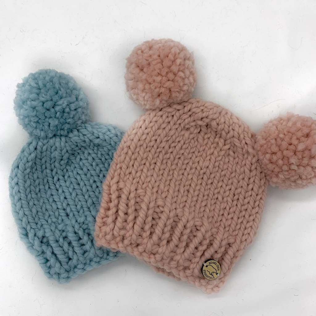 Blue Chunky Knit Baby Hat
