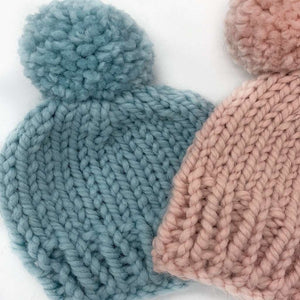 Blue Chunky Knit Baby Hat